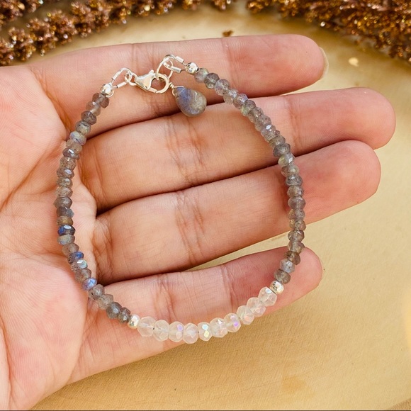 Moonstone & Labradorite Sterling Silver Bracelet - Picture 8 of 13